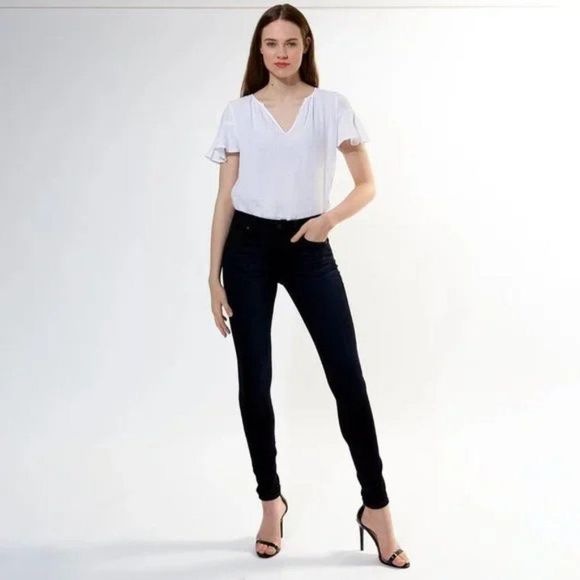 Fidelity Belvedere Crop Black Skinny Jeans 29 - Picture 1 of 8